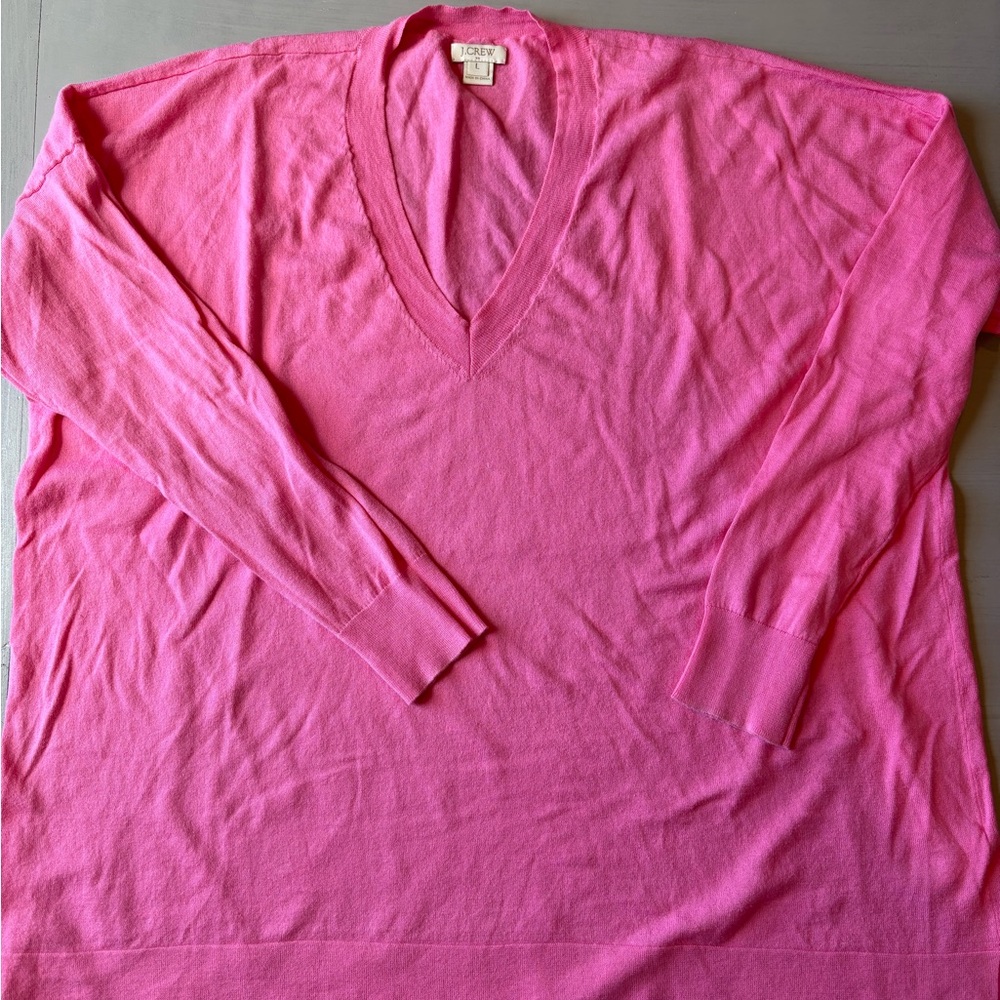 J. Crew Bright Pink Knit Sweater